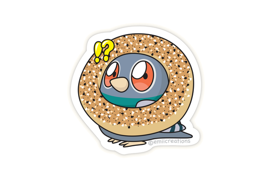 Pigeon in a Bagel Sticker