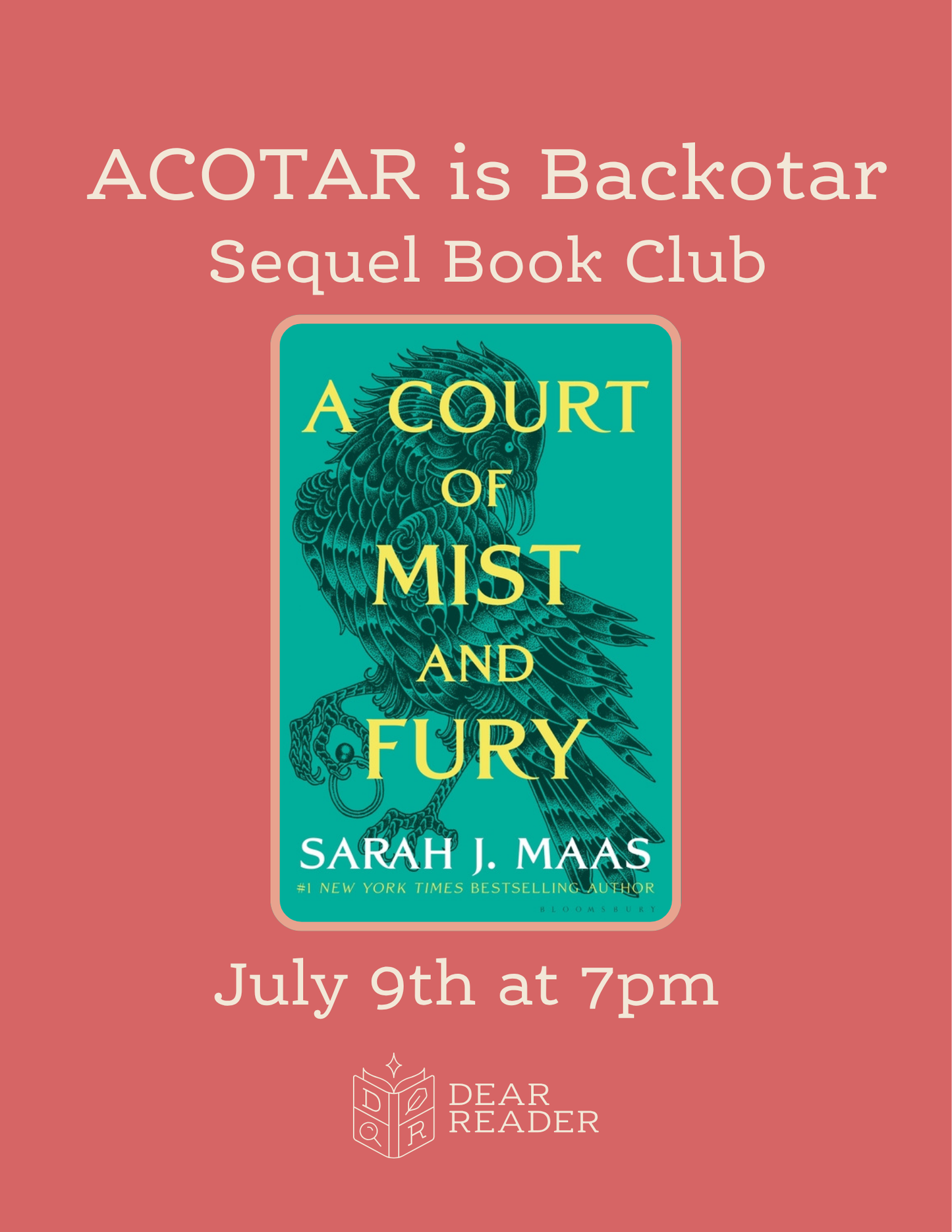 ACOTAR is Backotar Sequel Book Club JULY - A Court of Mist and Fury by Sarah J. Maas
