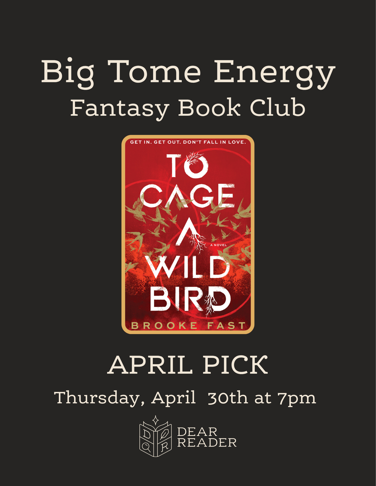 Big Tome Energy April Pick - To Cage a Wild Bird by Brooke Fast