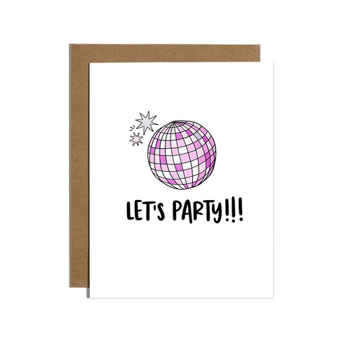 Disco Ball Let's Party Birthday Card