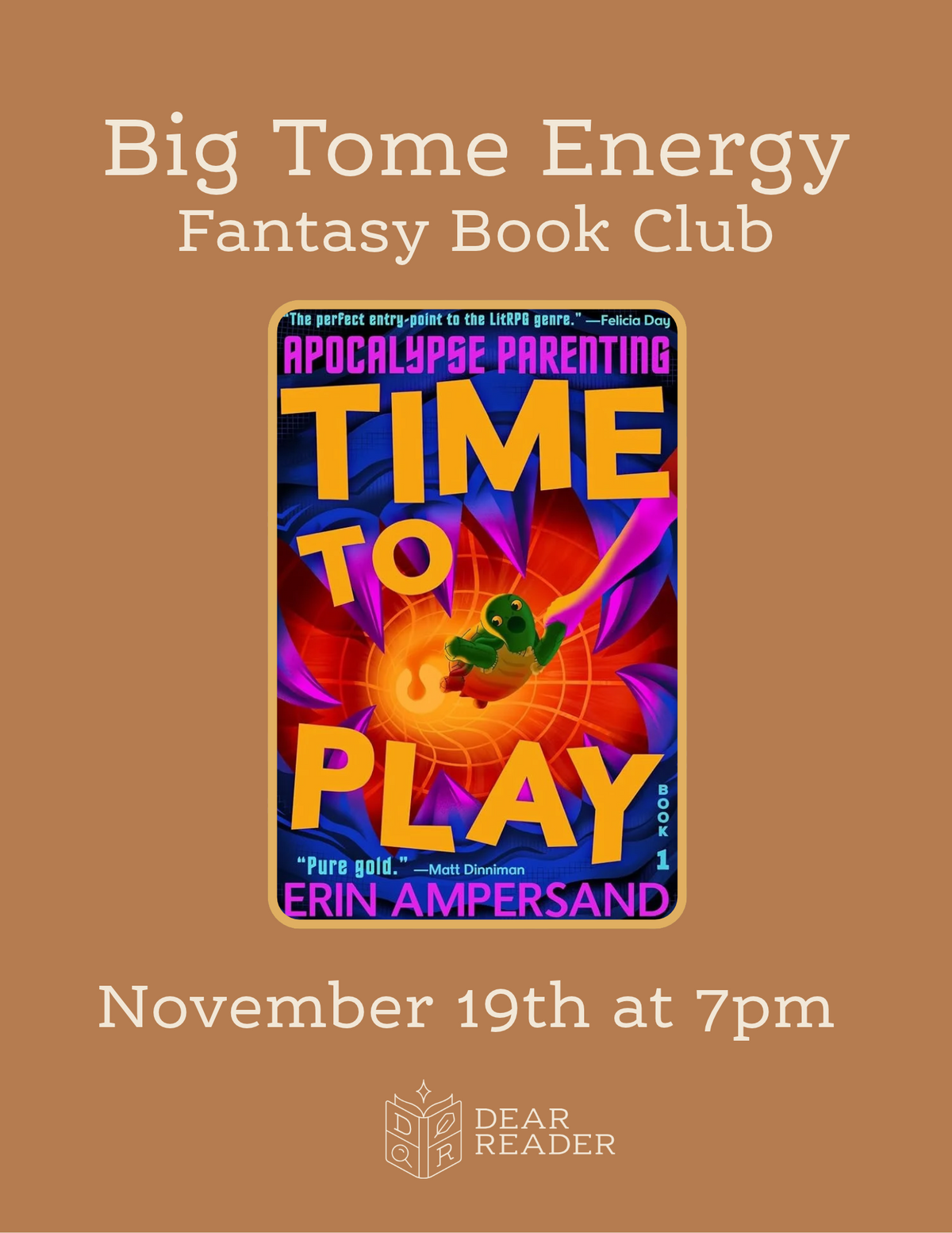Big Tome Energy Book Club NOVEMBER - Time to Play by Erin Ampersand