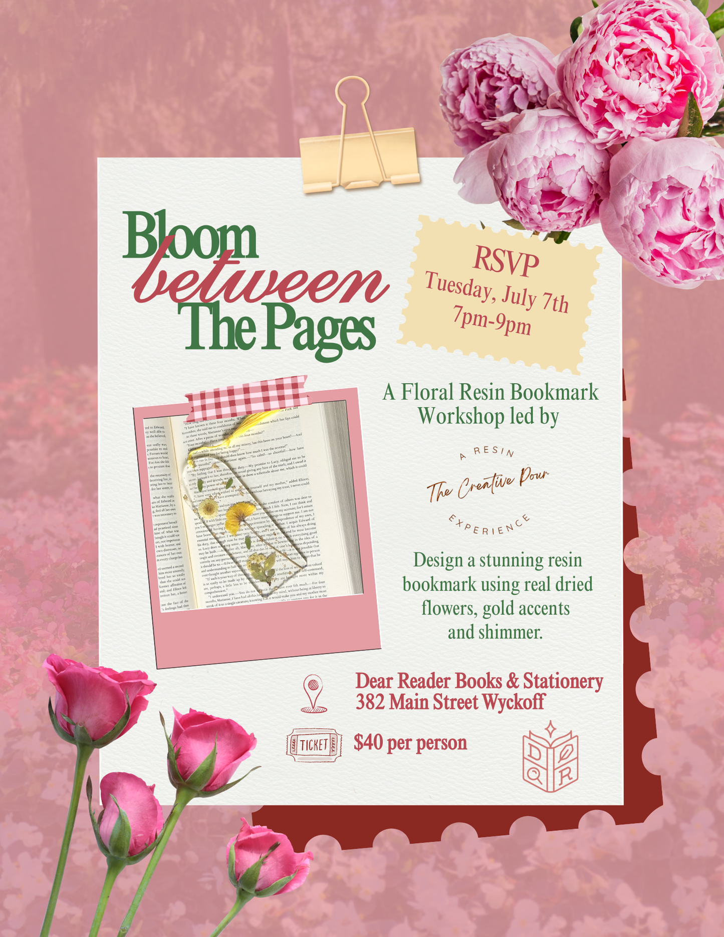 Bloom Between the Pages - Floral Resin Bookmark Workshop