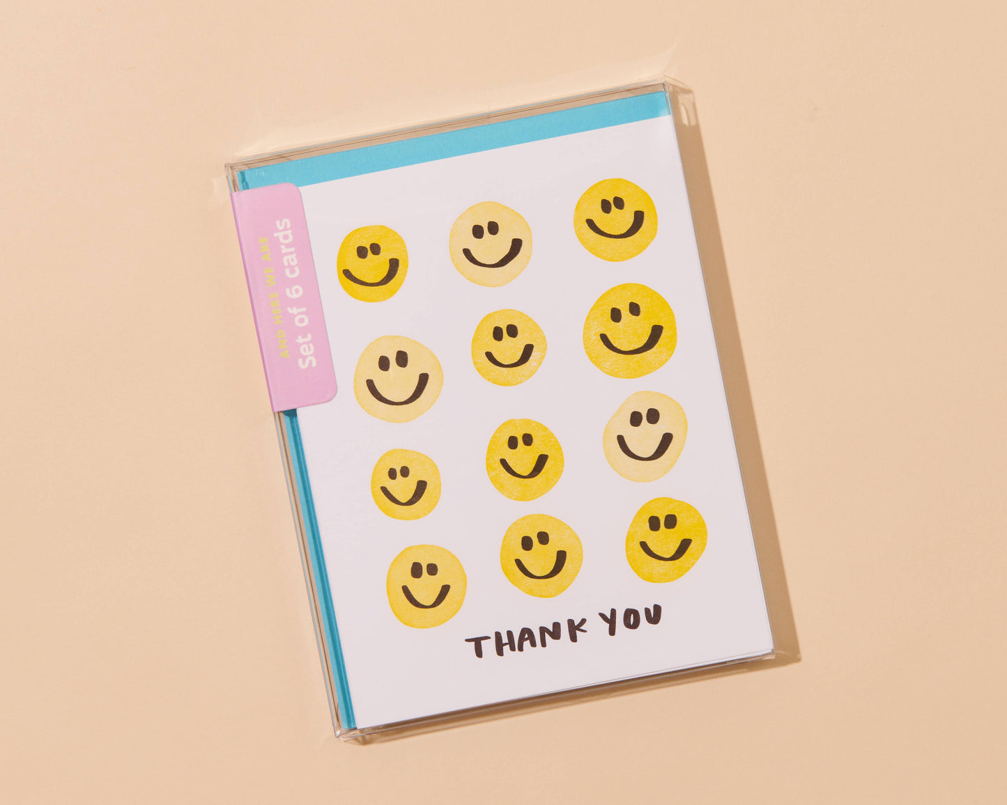 Smiley Thanks Letterpress Greeting Card