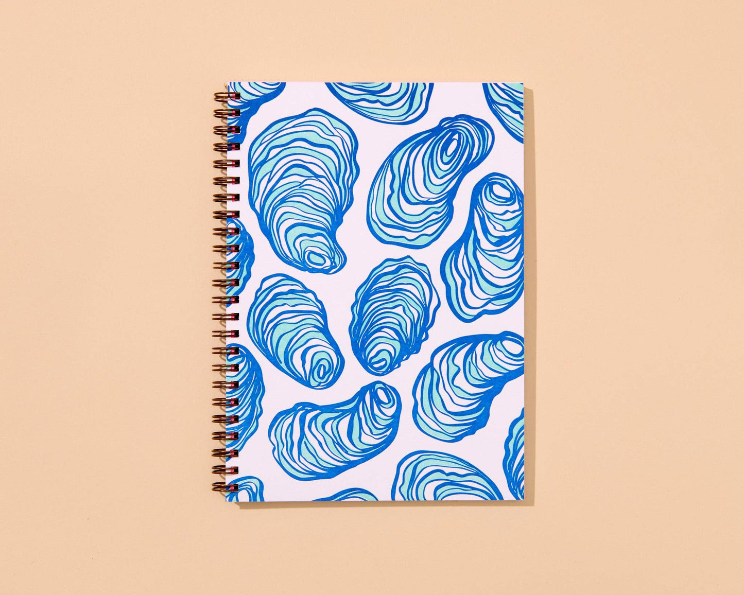 Oysters Letterpress A5 Spiral Notebook - Made in USA - Seafood, Shellfish, Foodie, Ocean, Beach, Coastal - Back to School, Dinner Party, Housewarming Gift - Stocking stuffer, Holiday, Gift Guide