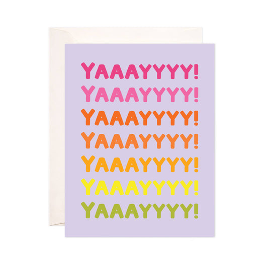 Ombre Yay Greeting Card - Congratulations Card