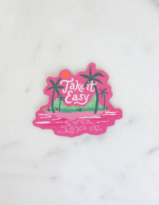 Take It Easy Island Die Cut Sticker