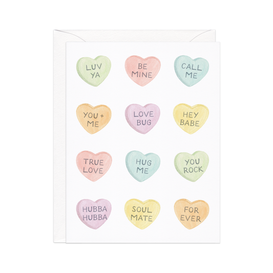 Candy Hearts Messages — Valentine's Day Love Card