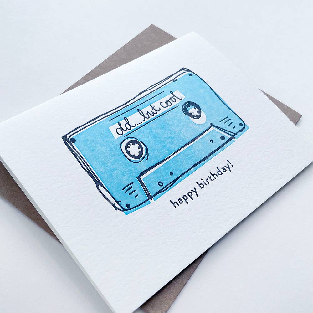 Cool Mixtape Birthday - Letterpress Birthday Greeting Card