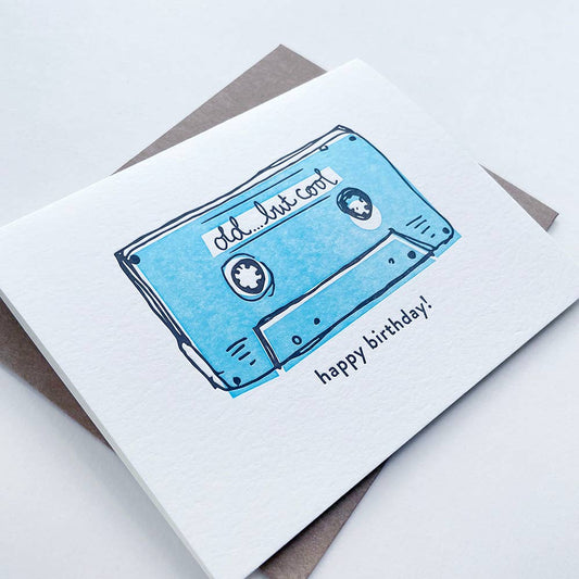 Cool Mixtape Birthday - Letterpress Birthday Greeting Card