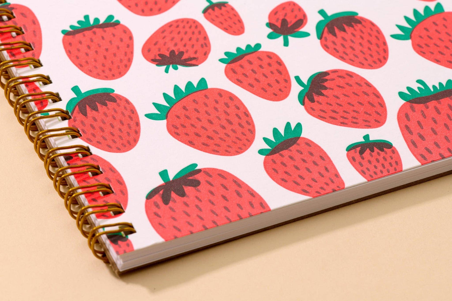 Letterpress A5 Spiral Notebook—Strawberry (Colorful Berries)