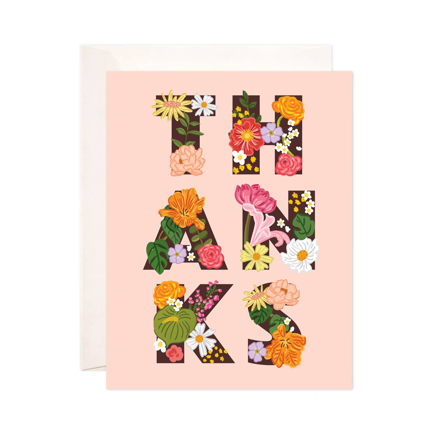 Blooming Thanks Greeting Card - Floral Thank You Card