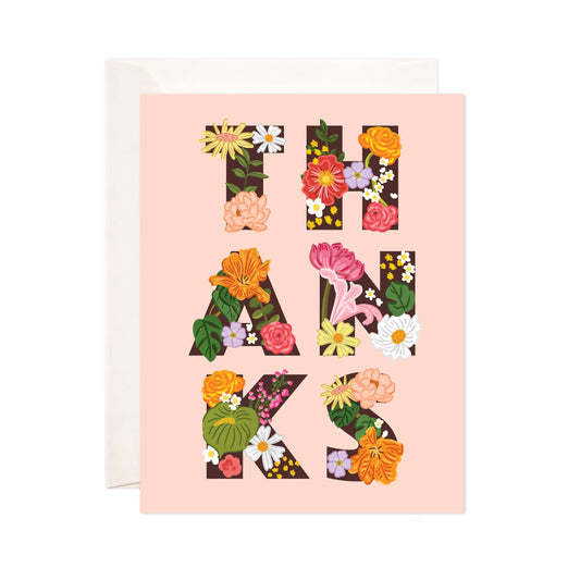 Blooming Thanks Greeting Card - Floral Thank You Card