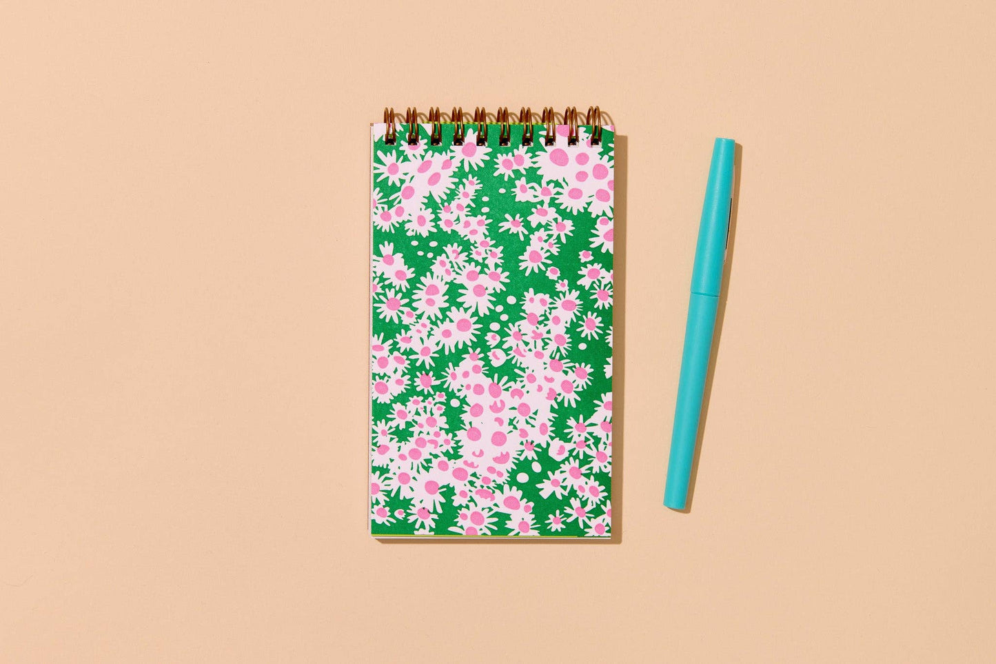 Letterpress Small Spiral Notebook—Aster (Wildflower, Summer)