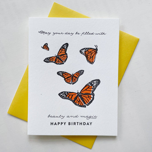 Magic Butterfly Birthday - Letterpress Birthday Card