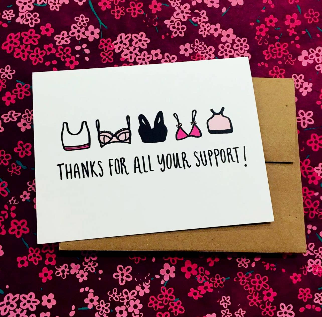Thanks for Support Bras Card