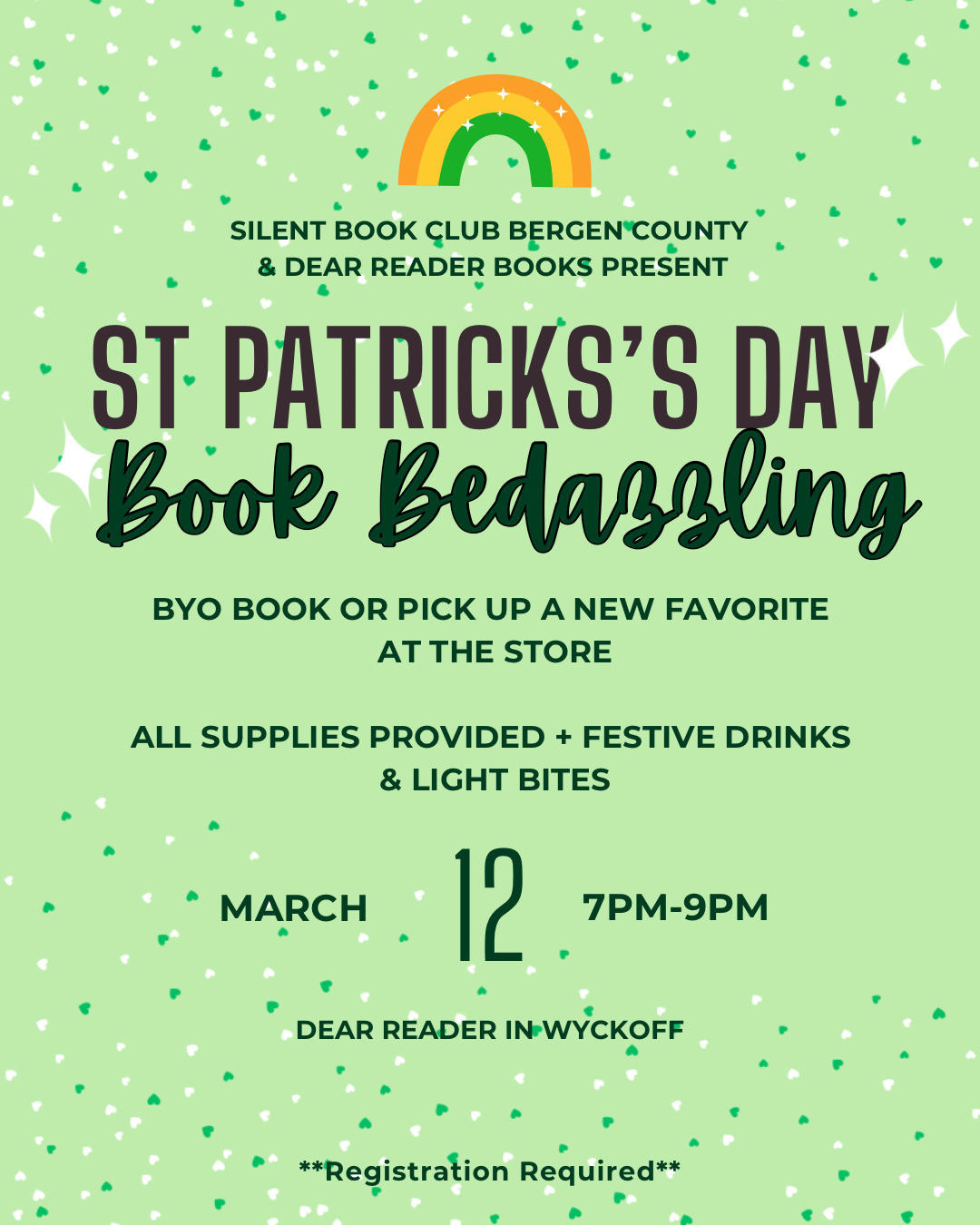 SBCBC x Dear Reader Bookstore Presents St. Patrick's Day Book Bedazzling!